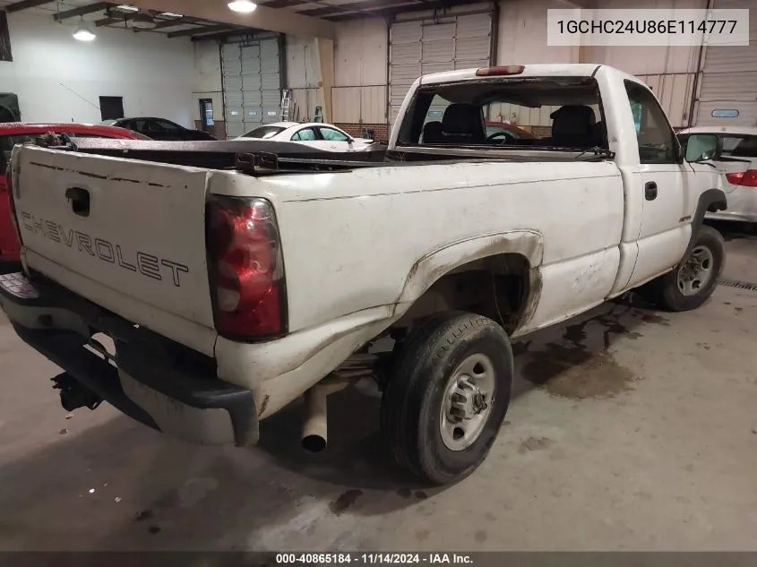 2006 Chevrolet Silverado 2500Hd Work Truck VIN: 1GCHC24U86E114777 Lot: 40865184