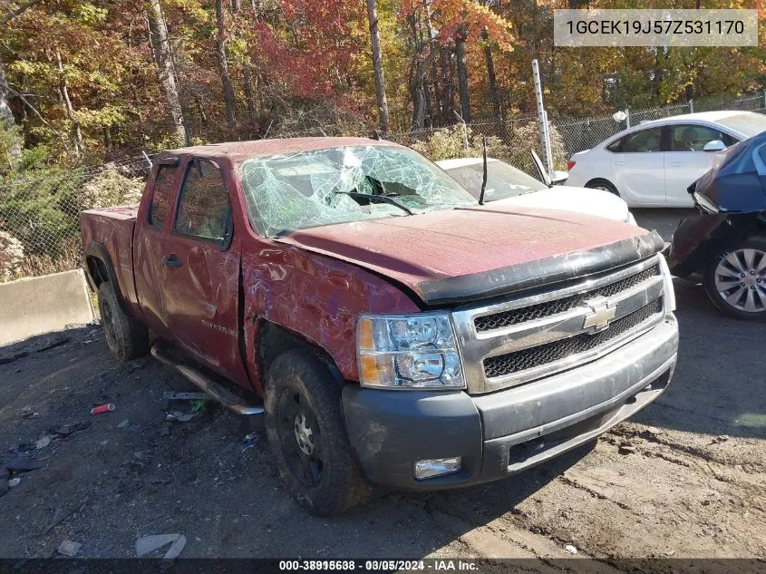 2007 Chevrolet Silverado 1500 Lt1 VIN: 1GCEK19J57Z531170 Lot: 38915638