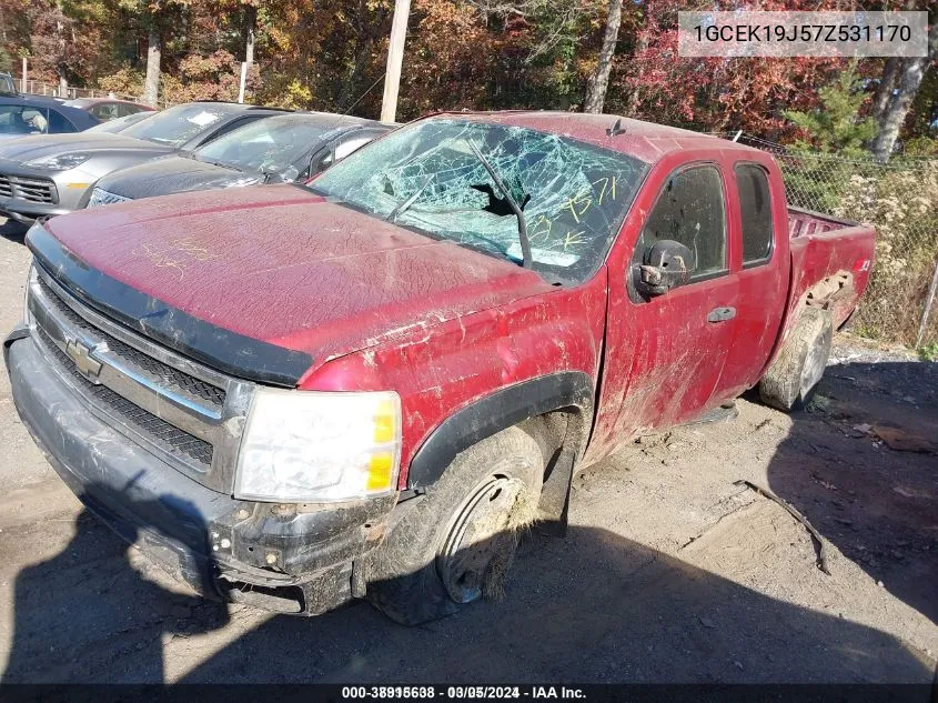 2007 Chevrolet Silverado 1500 Lt1 VIN: 1GCEK19J57Z531170 Lot: 38915638