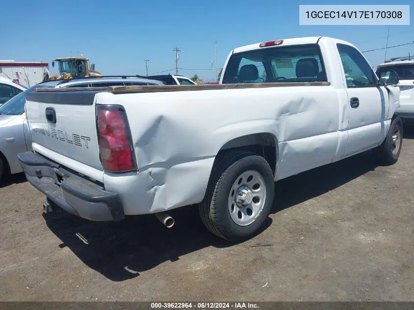 2007 Chevrolet Silverado 1500 Classic Work Truck VIN: 1GCEC14V17E170308 Lot: 39622964