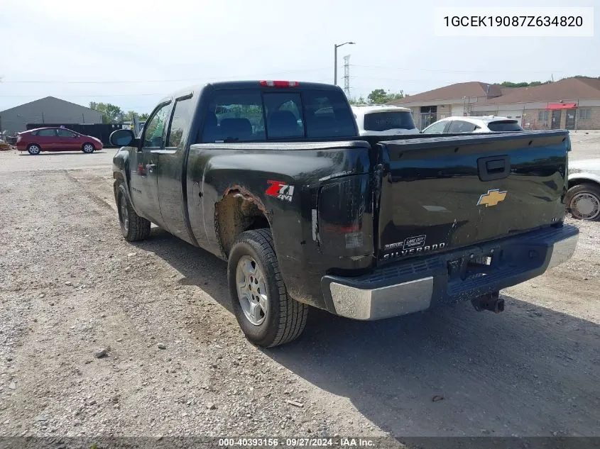 2007 Chevrolet Silverado K1500 VIN: 1GCEK19087Z634820 Lot: 40393156