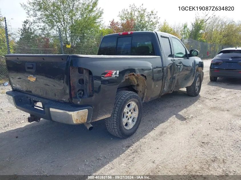 2007 Chevrolet Silverado K1500 VIN: 1GCEK19087Z634820 Lot: 40393156