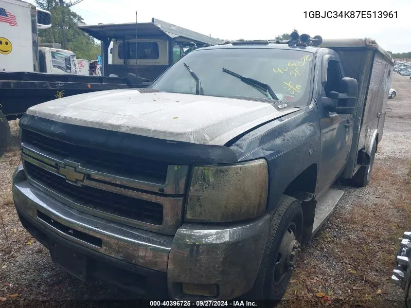 2007 Chevrolet Silverado 3500 Chassis Lt1 VIN: 1GBJC34K87E513961 Lot: 40396725