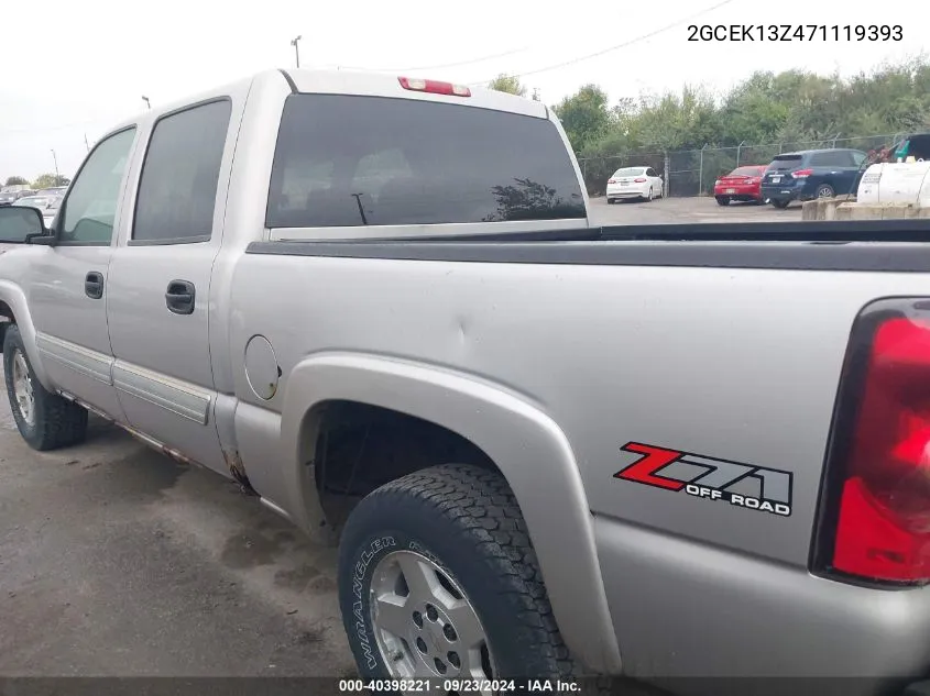 2007 Chevrolet Silverado 1500 Classic K1500 Classic Crew Cab VIN: 2GCEK13Z471119393 Lot: 40398221