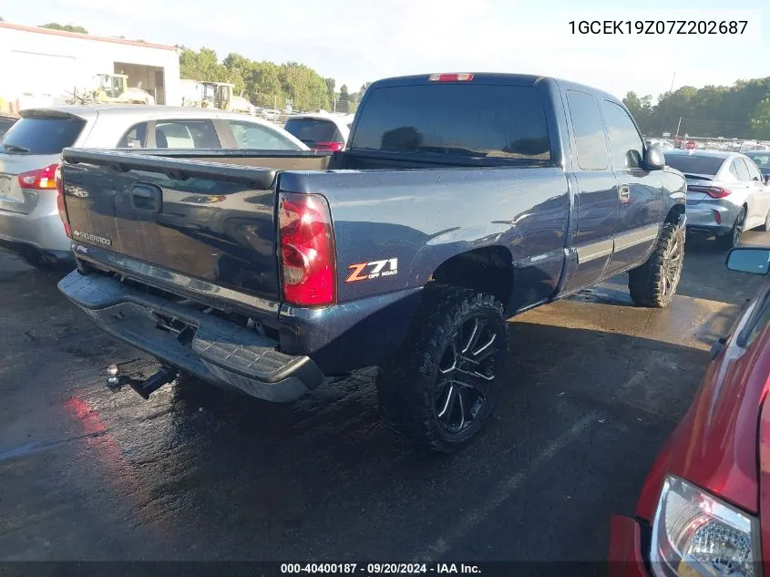 2007 Chevrolet Silverado 1500 Classic Lt1 VIN: 1GCEK19Z07Z202687 Lot: 40400187