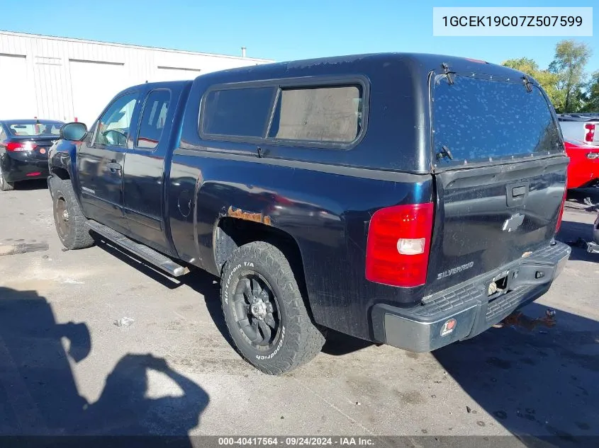 2007 Chevrolet Silverado 1500 K1500 VIN: 1GCEK19C07Z507599 Lot: 40417564