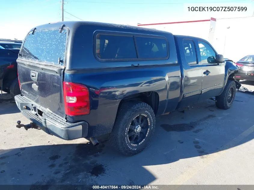 2007 Chevrolet Silverado 1500 K1500 VIN: 1GCEK19C07Z507599 Lot: 40417564