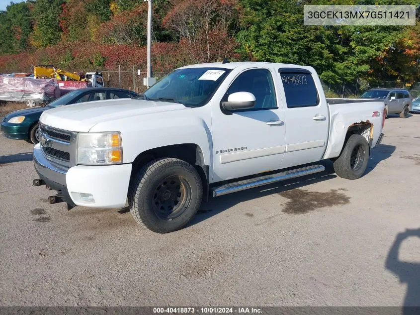 2007 Chevrolet Silverado 1500 Ltz VIN: 3GCEK13MX7G511421 Lot: 40418873