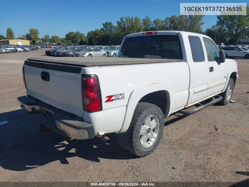 2007 Chevrolet Silverado K1500 VIN: 1GCEK19T37Z136535 Lot: 40429708