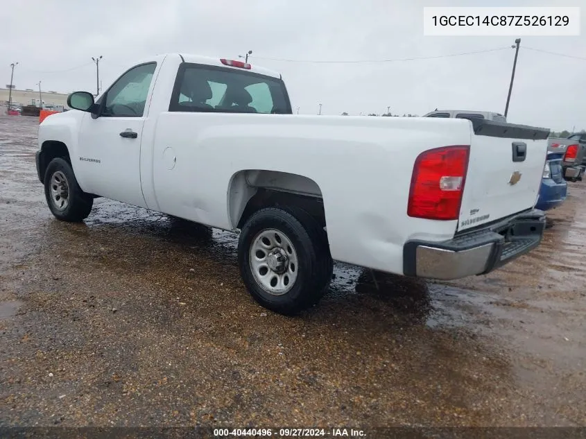 2007 Chevrolet Silverado 1500 Work Truck VIN: 1GCEC14C87Z526129 Lot: 40440496