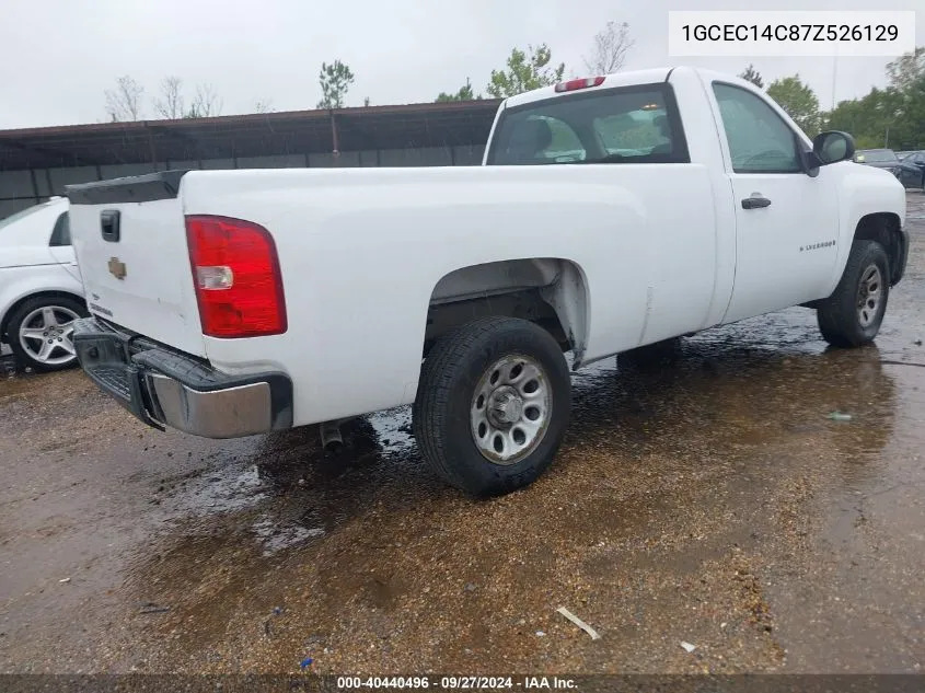 2007 Chevrolet Silverado 1500 Work Truck VIN: 1GCEC14C87Z526129 Lot: 40440496