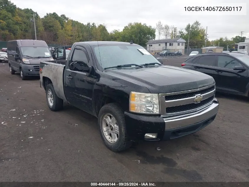 2007 Chevrolet Silverado 1500 Lt1 VIN: 1GCEK14067Z650117 Lot: 40444144