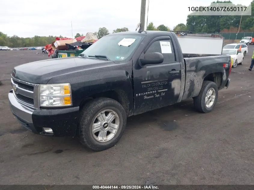 2007 Chevrolet Silverado 1500 Lt1 VIN: 1GCEK14067Z650117 Lot: 40444144