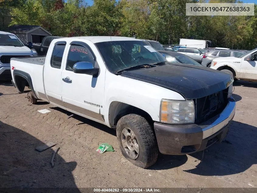 2007 Chevrolet Silverado 1500 Lt1 VIN: 1GCEK19047Z638363 Lot: 40456262