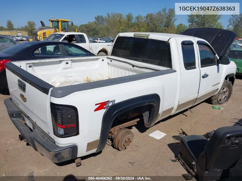 2007 Chevrolet Silverado 1500 Lt1 VIN: 1GCEK19047Z638363 Lot: 40456262