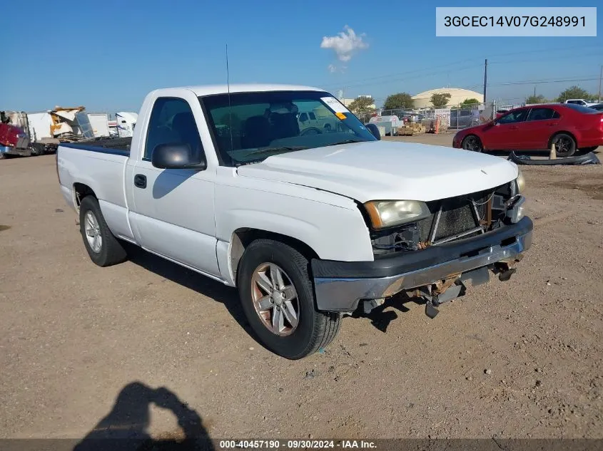 2007 Chevrolet Silverado 1500 Classic Work Truck VIN: 3GCEC14V07G248991 Lot: 40457190