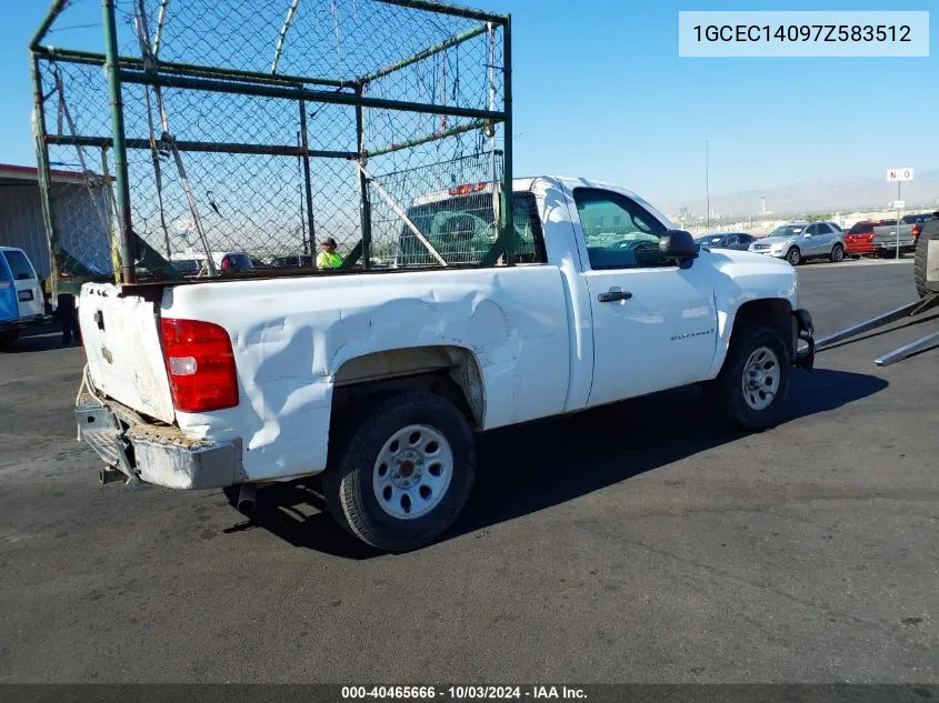 2007 Chevrolet Silverado 1500 Work Truck VIN: 1GCEC14097Z583512 Lot: 40465666