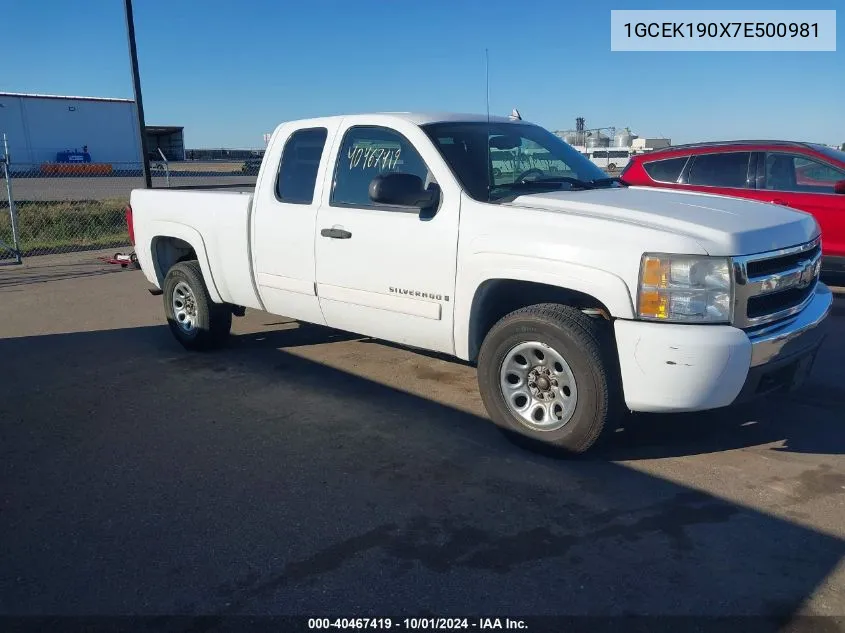 2007 Chevrolet Silverado 1500 K1500 VIN: 1GCEK190X7E500981 Lot: 40467419