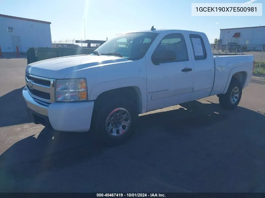 2007 Chevrolet Silverado 1500 K1500 VIN: 1GCEK190X7E500981 Lot: 40467419