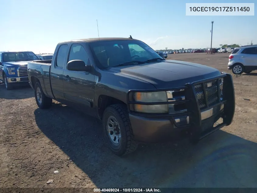 2007 Chevrolet Silverado 1500 C1500 VIN: 1GCEC19C17Z511450 Lot: 40469024