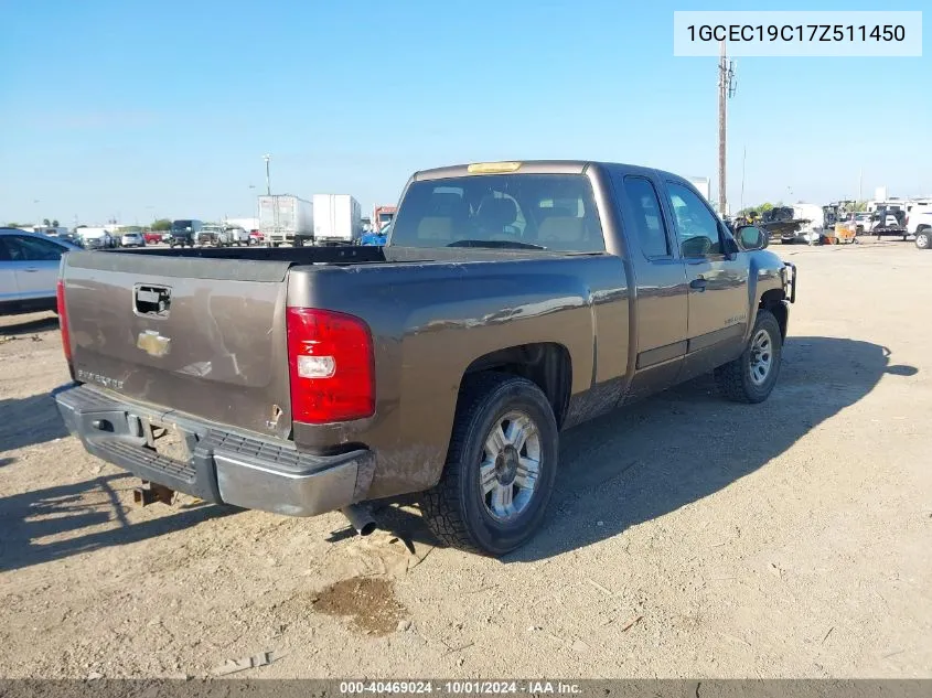 1GCEC19C17Z511450 2007 Chevrolet Silverado 1500 C1500