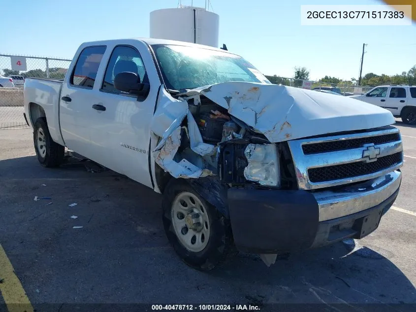 2007 Chevrolet Silverado C1500 Crew Cab VIN: 2GCEC13C771517383 Lot: 40478712