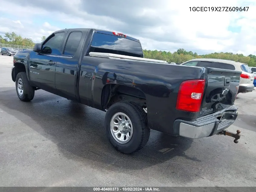 2007 Chevrolet Silverado 1500 Work Truck VIN: 1GCEC19X27Z609647 Lot: 40480373