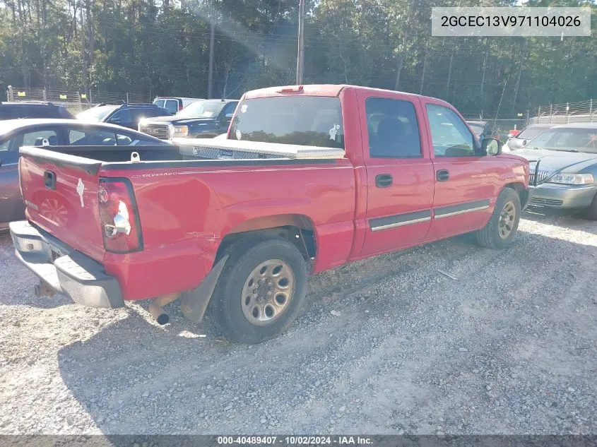 2007 Chevrolet Silverado 1500 Classic Ls VIN: 2GCEC13V971104026 Lot: 40489407