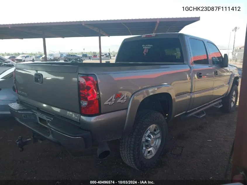 2007 Chevrolet Silverado 2500Hd Classic Lt3 VIN: 1GCHK23D87F111412 Lot: 40496574