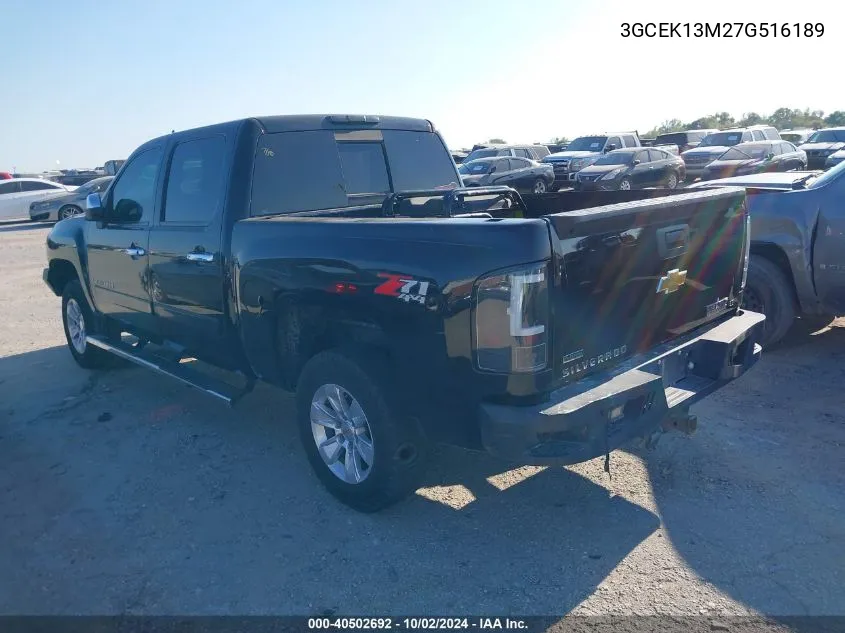 2007 Chevrolet Silverado 1500 Lt2 VIN: 3GCEK13M27G516189 Lot: 40502692