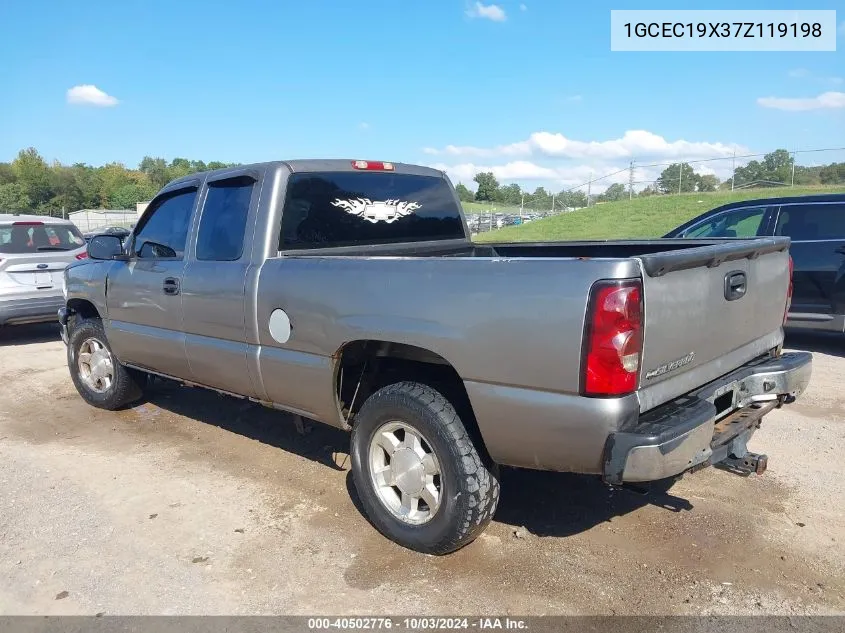 2007 Chevrolet Silverado 1500 Classic Work Truck VIN: 1GCEC19X37Z119198 Lot: 40502776