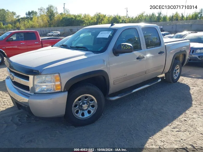 2007 Chevrolet Silverado 1500 C1500 Crew Cab VIN: 2GCEC13C071710314 Lot: 40531552