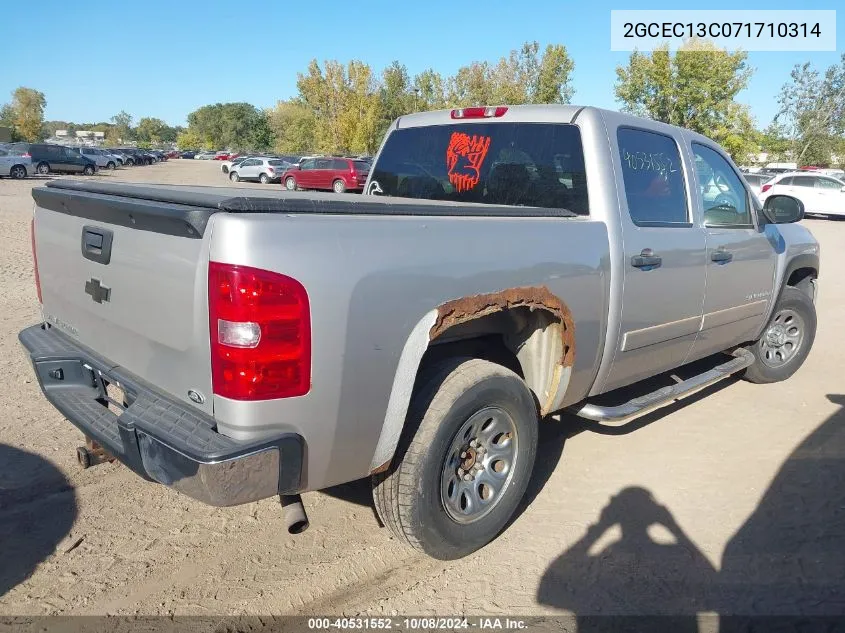 2007 Chevrolet Silverado 1500 C1500 Crew Cab VIN: 2GCEC13C071710314 Lot: 40531552