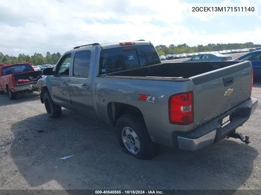 2007 Chevrolet Silverado 1500 Ltz VIN: 2GCEK13M171511140 Lot: 40540585