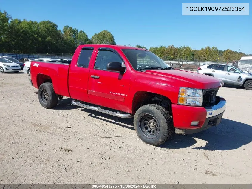 2007 Chevrolet Silverado 1500 Lt1 VIN: 1GCEK19097Z523354 Lot: 40543275