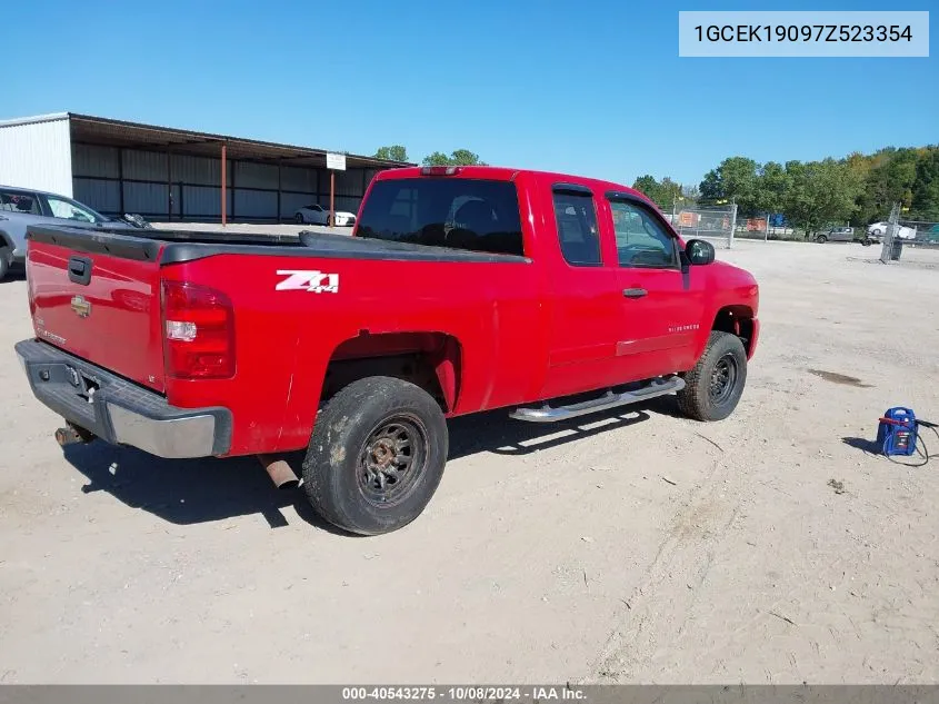 2007 Chevrolet Silverado 1500 Lt1 VIN: 1GCEK19097Z523354 Lot: 40543275