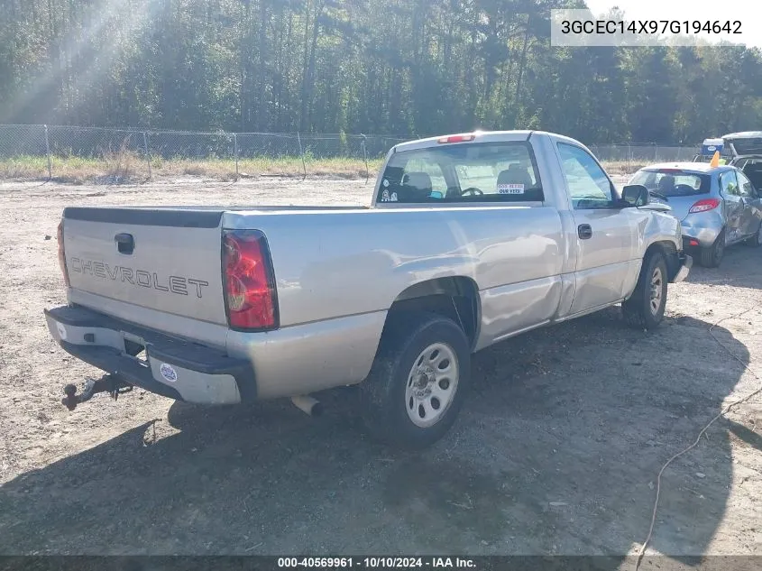 3GCEC14X97G194642 2007 Chevrolet Silverado 1500 Classic Work Truck