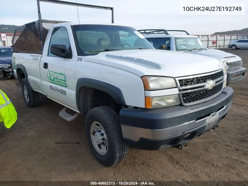 2007 Chevrolet Silverado 2500Hd Classic Work Truck VIN: 1GCHK24U27E192749 Lot: 40682313