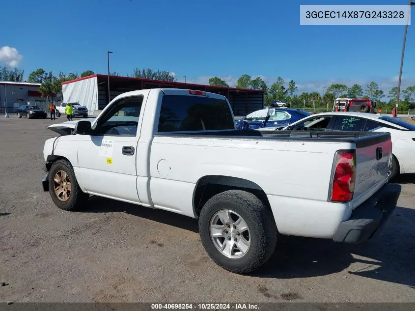 2007 Chevrolet Silverado 1500 Classic Work Truck VIN: 3GCEC14X87G243328 Lot: 40698254