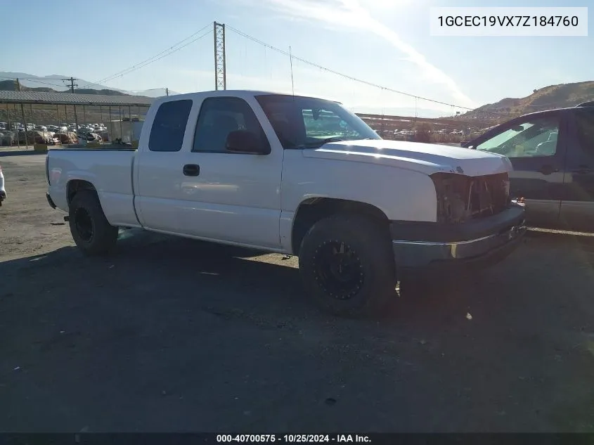 2007 Chevrolet Silverado 1500 Classic Work Truck VIN: 1GCEC19VX7Z184760 Lot: 40700575