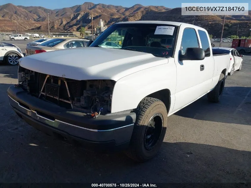 2007 Chevrolet Silverado 1500 Classic Work Truck VIN: 1GCEC19VX7Z184760 Lot: 40700575