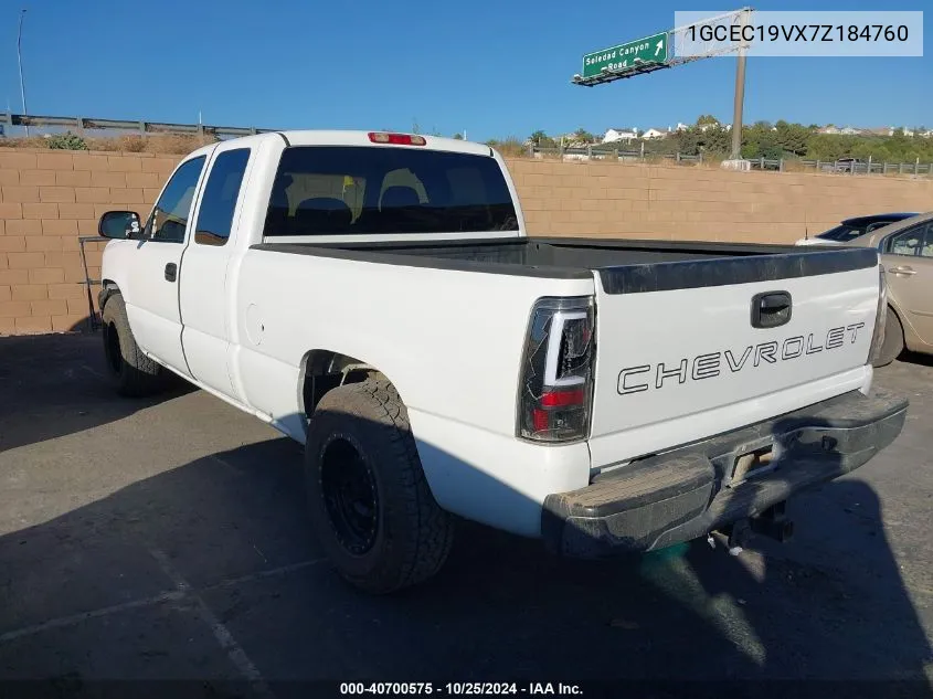 2007 Chevrolet Silverado 1500 Classic Work Truck VIN: 1GCEC19VX7Z184760 Lot: 40700575