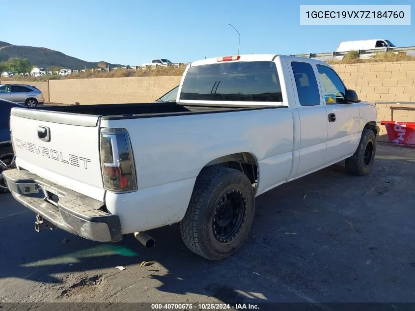 2007 Chevrolet Silverado 1500 Classic Work Truck VIN: 1GCEC19VX7Z184760 Lot: 40700575