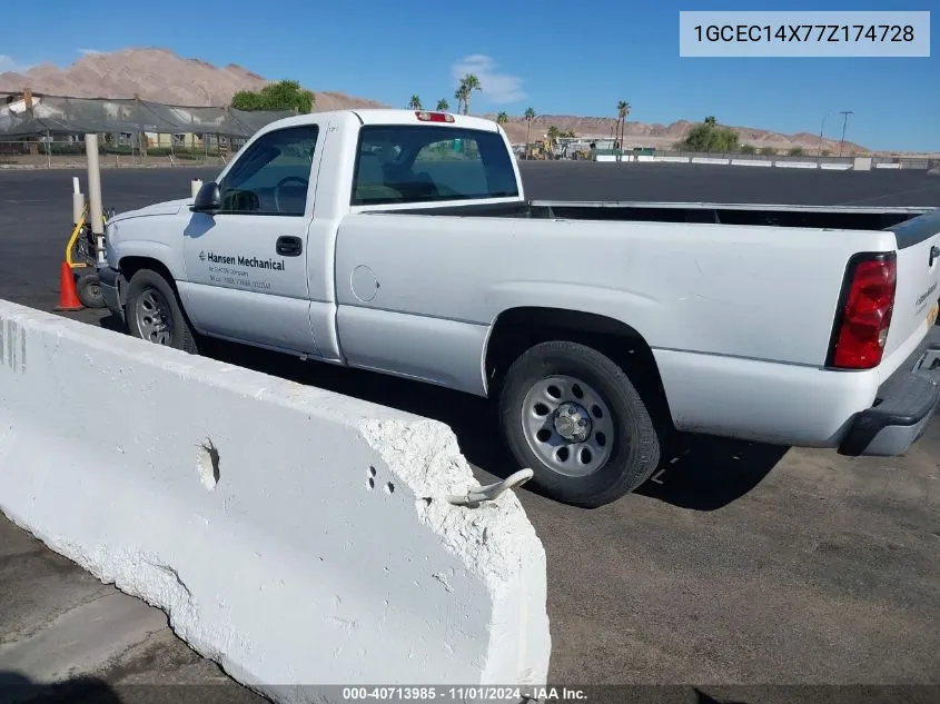 2007 Chevrolet Silverado 1500 Classic Work Truck VIN: 1GCEC14X77Z174728 Lot: 40713985