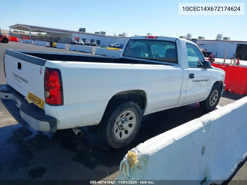 2007 Chevrolet Silverado 1500 Classic Work Truck VIN: 1GCEC14X67Z174624 Lot: 40741642