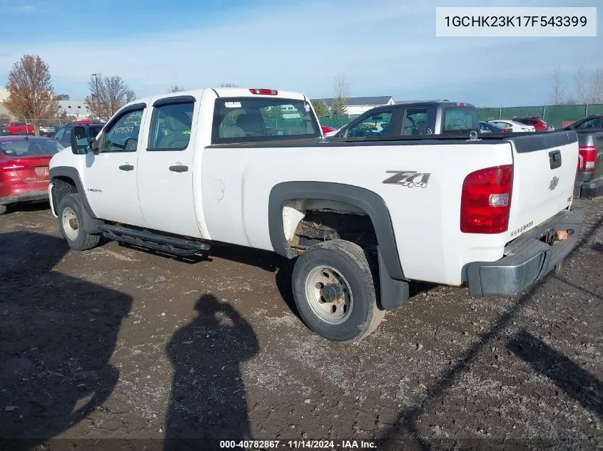 2007 Chevrolet Silverado 2500Hd Work Truck VIN: 1GCHK23K17F543399 Lot: 40782867