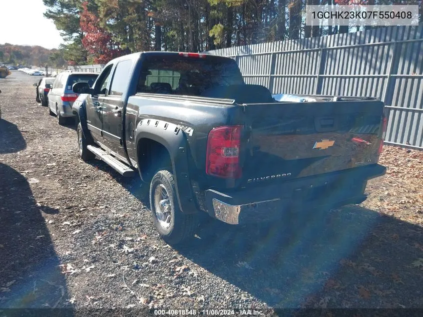 2007 Chevrolet Silverado 2500Hd Lt1 VIN: 1GCHK23K07F550408 Lot: 40818548