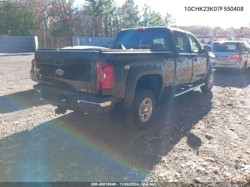 2007 Chevrolet Silverado 2500Hd Lt1 VIN: 1GCHK23K07F550408 Lot: 40818548