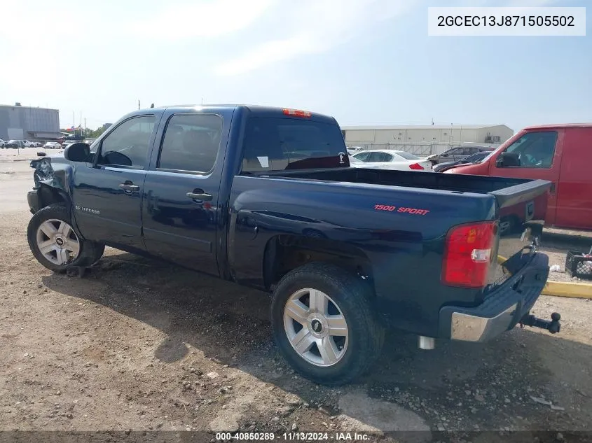 2007 Chevrolet Silverado 1500 Lt2 VIN: 2GCEC13J871505502 Lot: 40850289