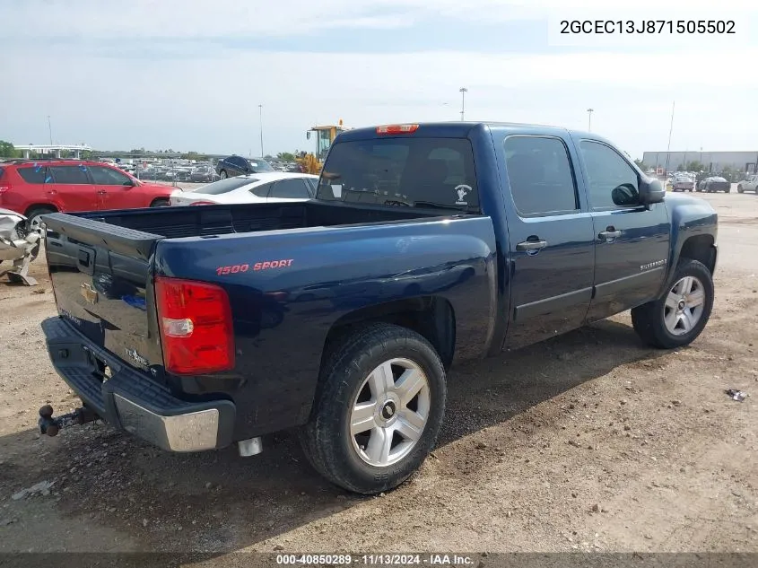 2007 Chevrolet Silverado 1500 Lt2 VIN: 2GCEC13J871505502 Lot: 40850289